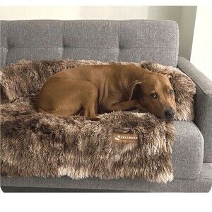 Pelsborn Original Calming Bed XXL Brown-Beige w Bolsters 60–100+ lbs